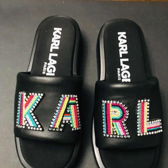 KARL LAGERFELD PARIS WOMEN OPAL SANDALS. CLASSY DESIGN FOR COMFORT. NEW SIZE 10 - Picture 9 of 10
